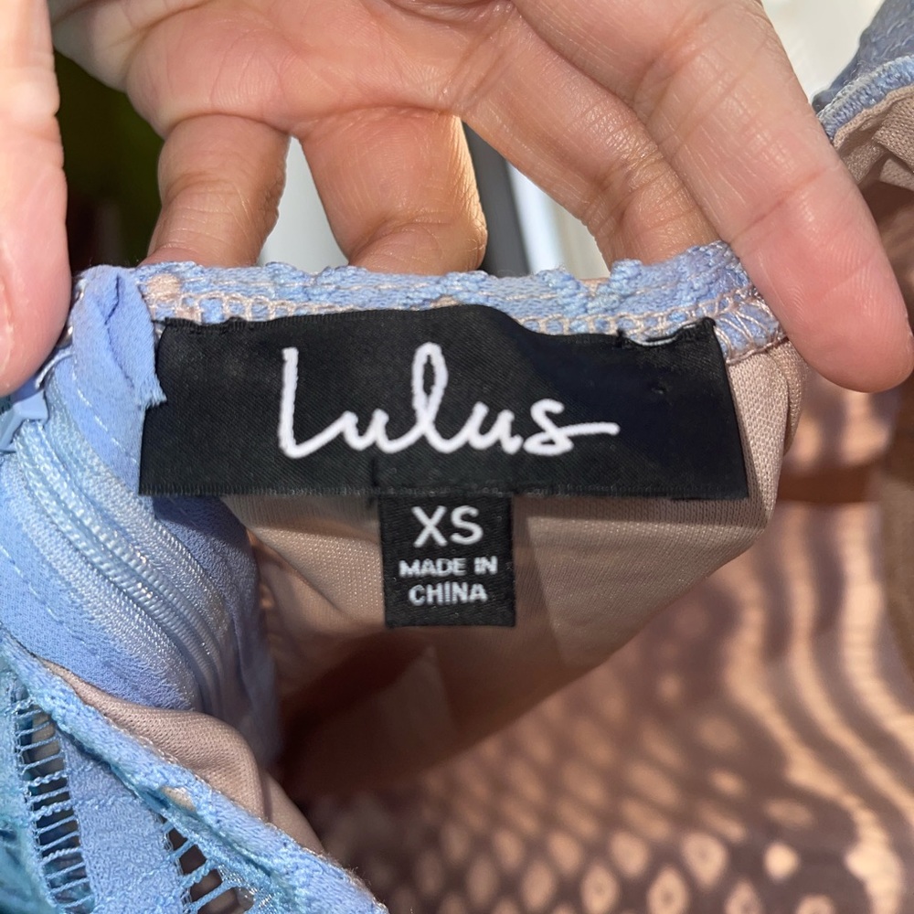 Lulu's Blue Halter Sheath Dress for Weddings - Picture 6 of 8